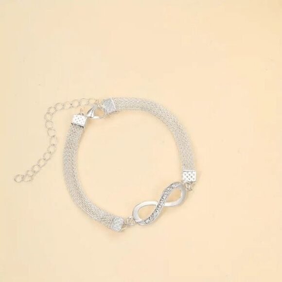 Infinity White Gold Diamond Anklet - Picture 4 of 4